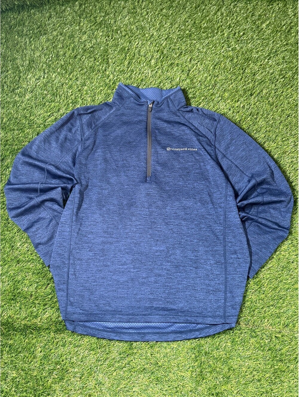 Vineyard Vines Performance Half Zip Pullover Blue Polyester Mens Size L